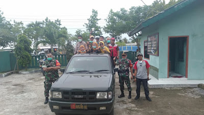 Bareng Muspika, Puskesmas Batujaya "Woro-Woro" Pencegahan Covid-19 Keliling Kampung