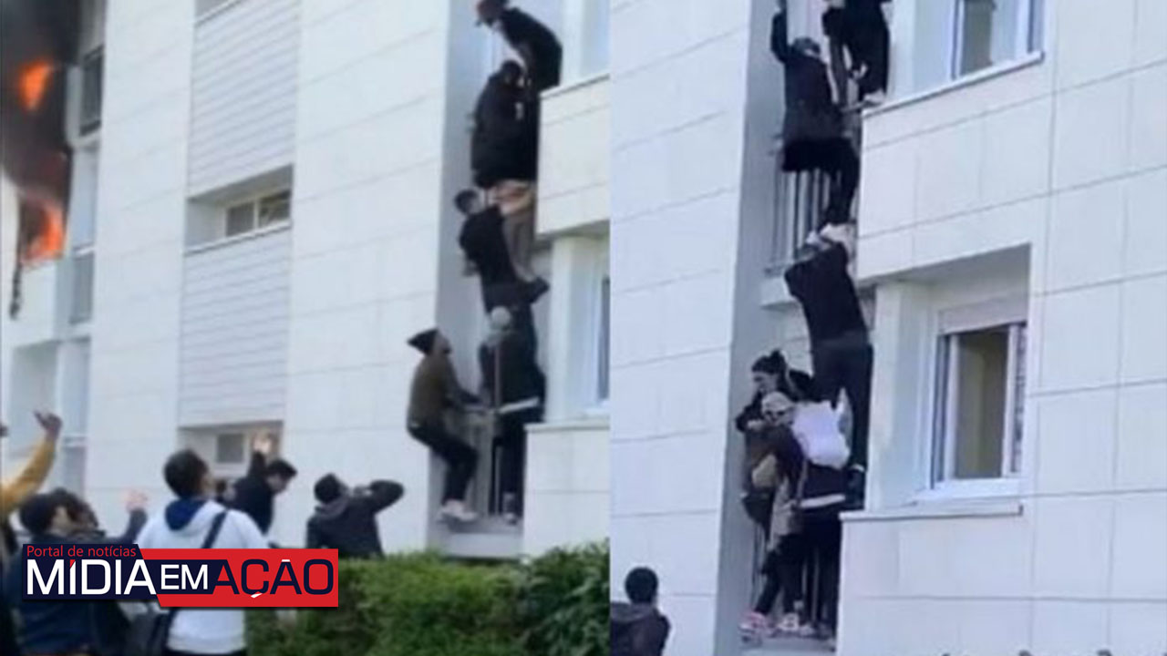 Jovens escalam prédio e salvam bebê em apartamento em chamas [vídeo]