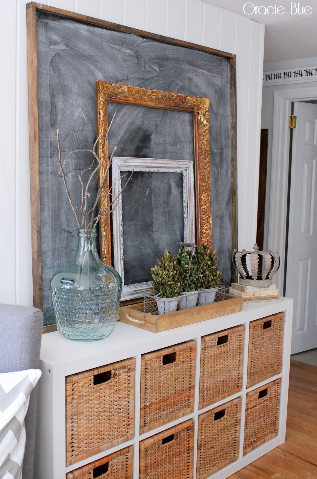 Gracie Blue Chalkboard Decor {DIY Framed Chalkboard}