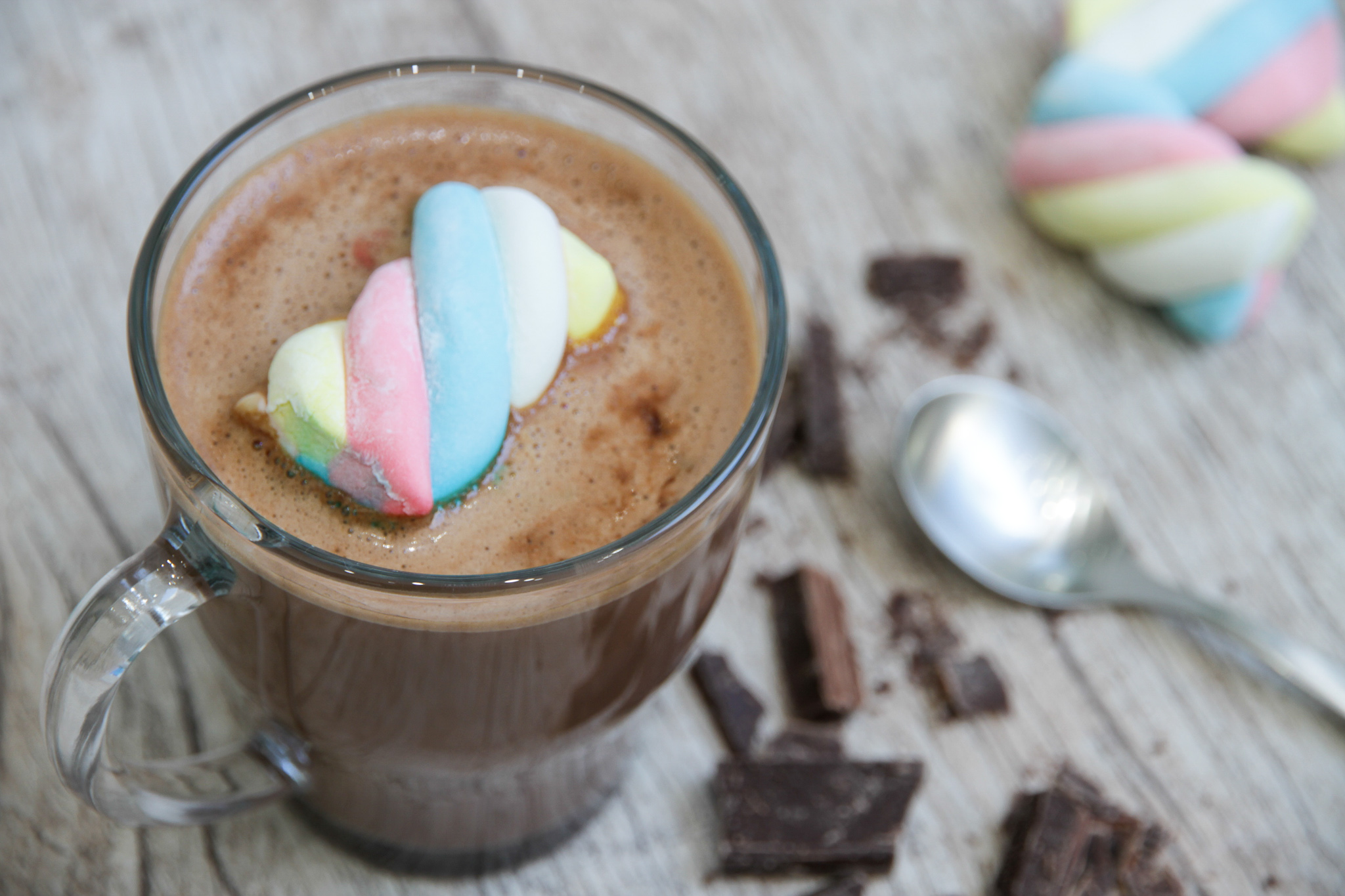 Chocolate quente com marshmallow