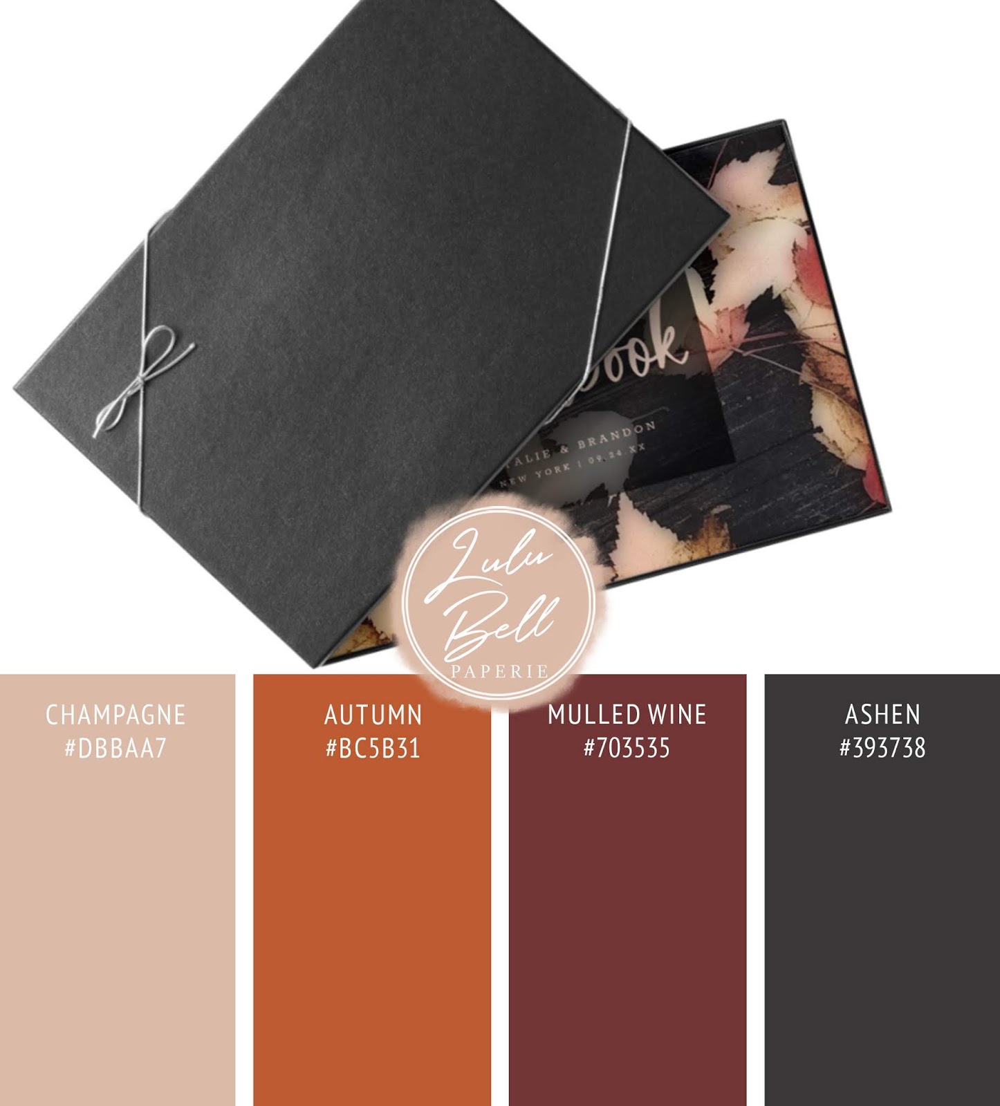 Vivid Foliage Wedding Invitation Suite - Guest Book and Color Swatch Palette Card
