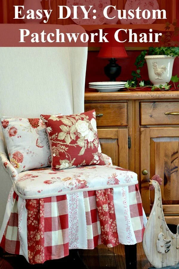 Easy DIY Patchwork Chair Pinterest graphic