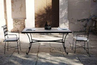 conjunto sillas mesa ceramica terraza