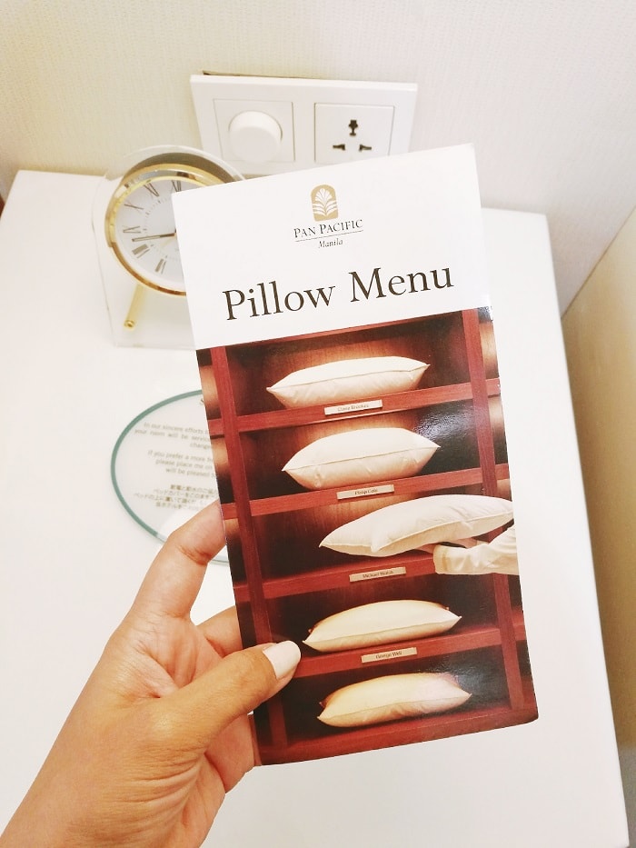 cruise ship pillow menu