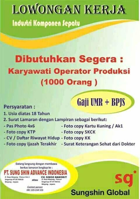 Loker Jepara Pabrik Sepatu