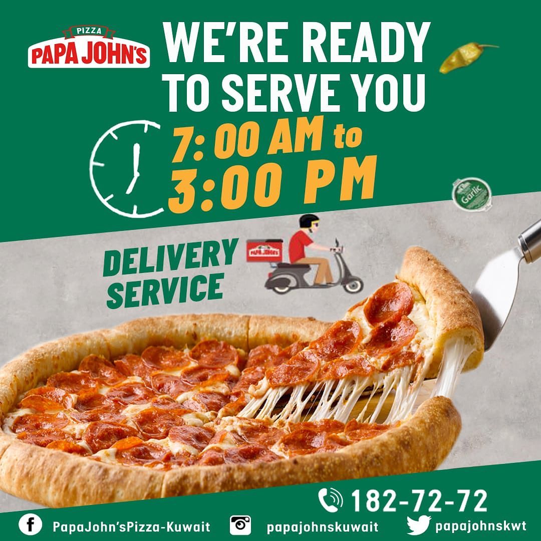Papa John's Pizza Kuwait Menu / Phone Number Kuwait Restaurant Menu