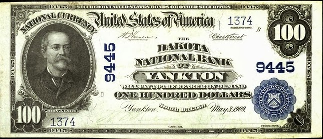 100 долларов 1902 года, выпущенные Национальным банком Дакоты