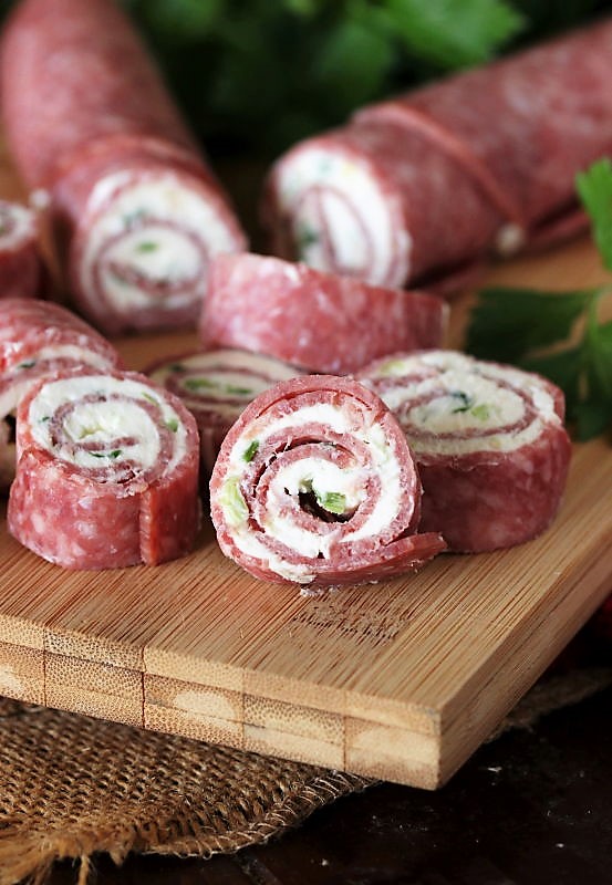 Quick & Easy Salami Cream Cheese RollUps The Kitchen is My Playground