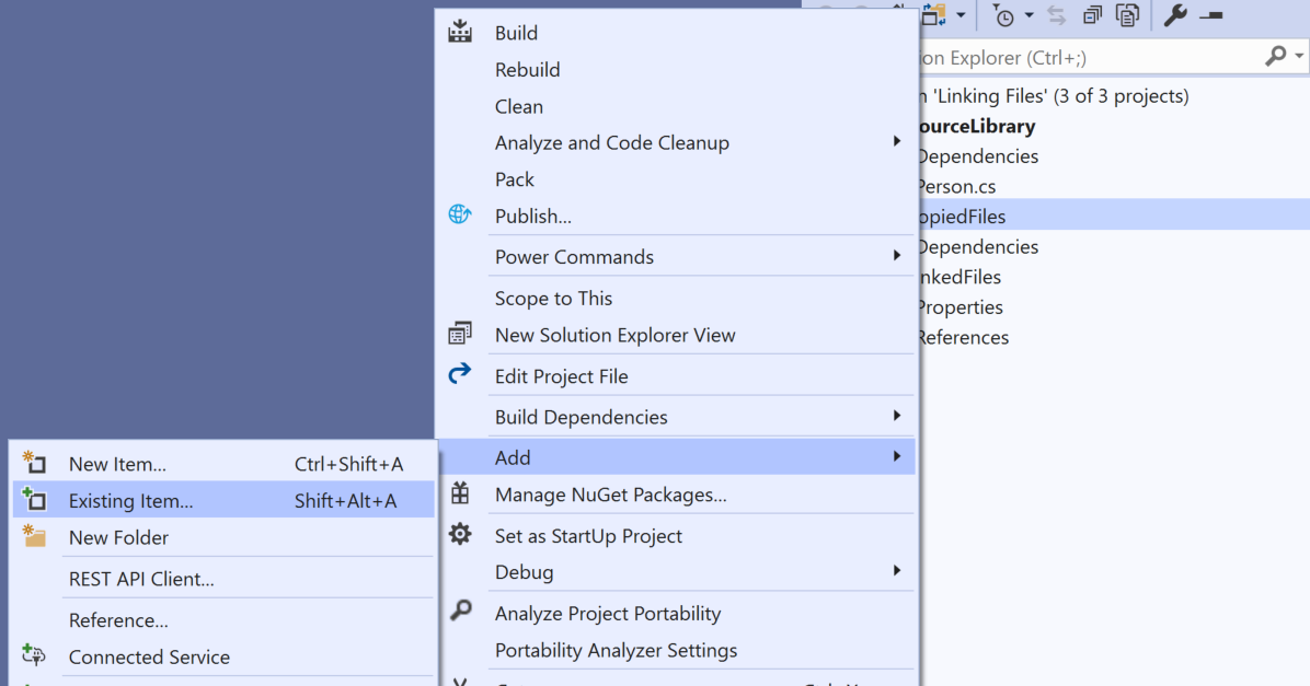 Jeremy Bytes Linking Files in Visual Studio