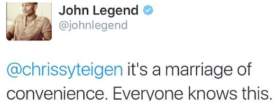 1a4 John Legend denies he fell in love with his wife,Chrissy Teigen through her tweets, Chrissy fires back
