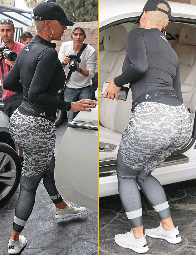 Amber Rose steps out without make-up, but who cares about her face, check o...