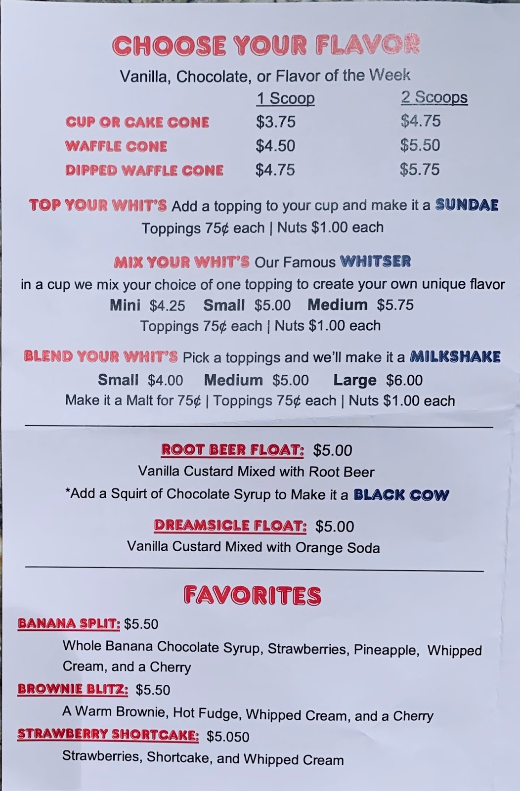 Newnan Restaurant Menus and Phone Numbers Whit's Frozen