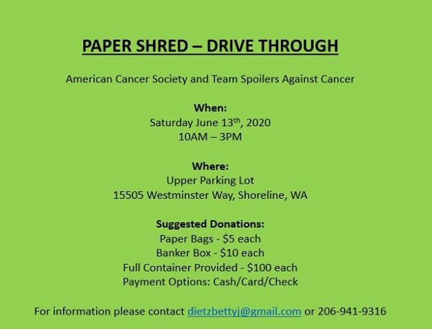 Shoreline Area News: Shredding event Saturday 10am to 3pm ...