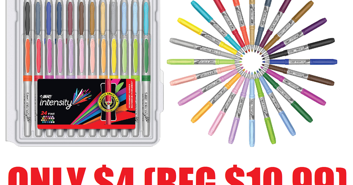 EXPIRED!!24 Pack BIC Intensity Permanent Markers, Fine Point Only 4