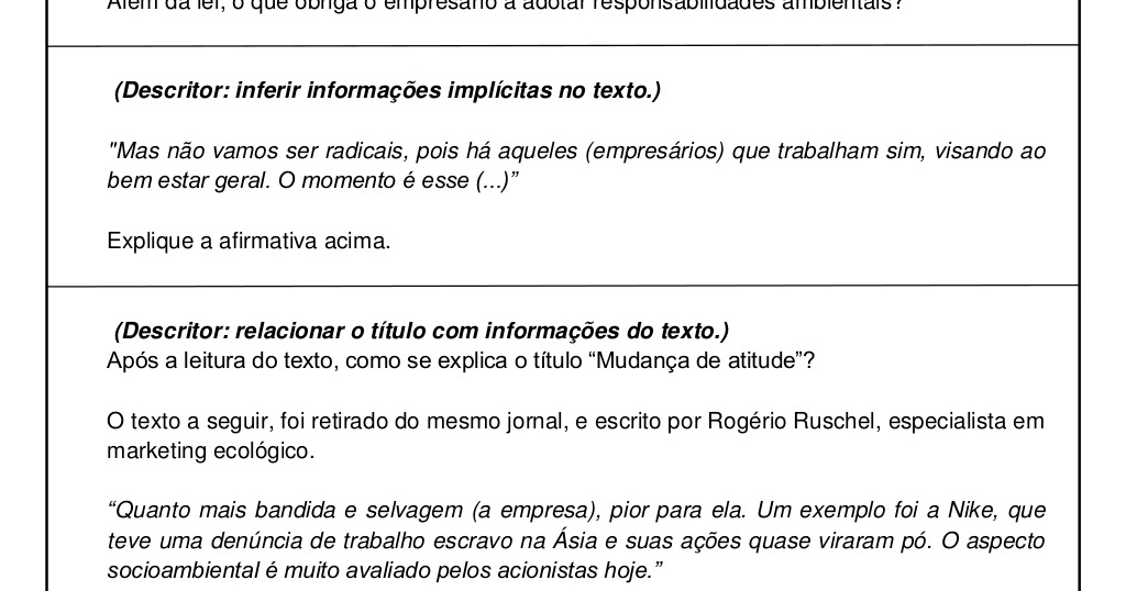 Localizar Informações Explícitas Em Um Texto 6o Ano