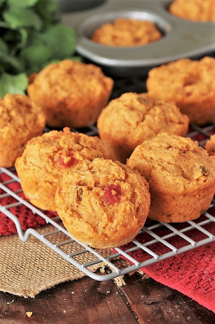 Spicy Salsa Muffins on Cooling Rock Image