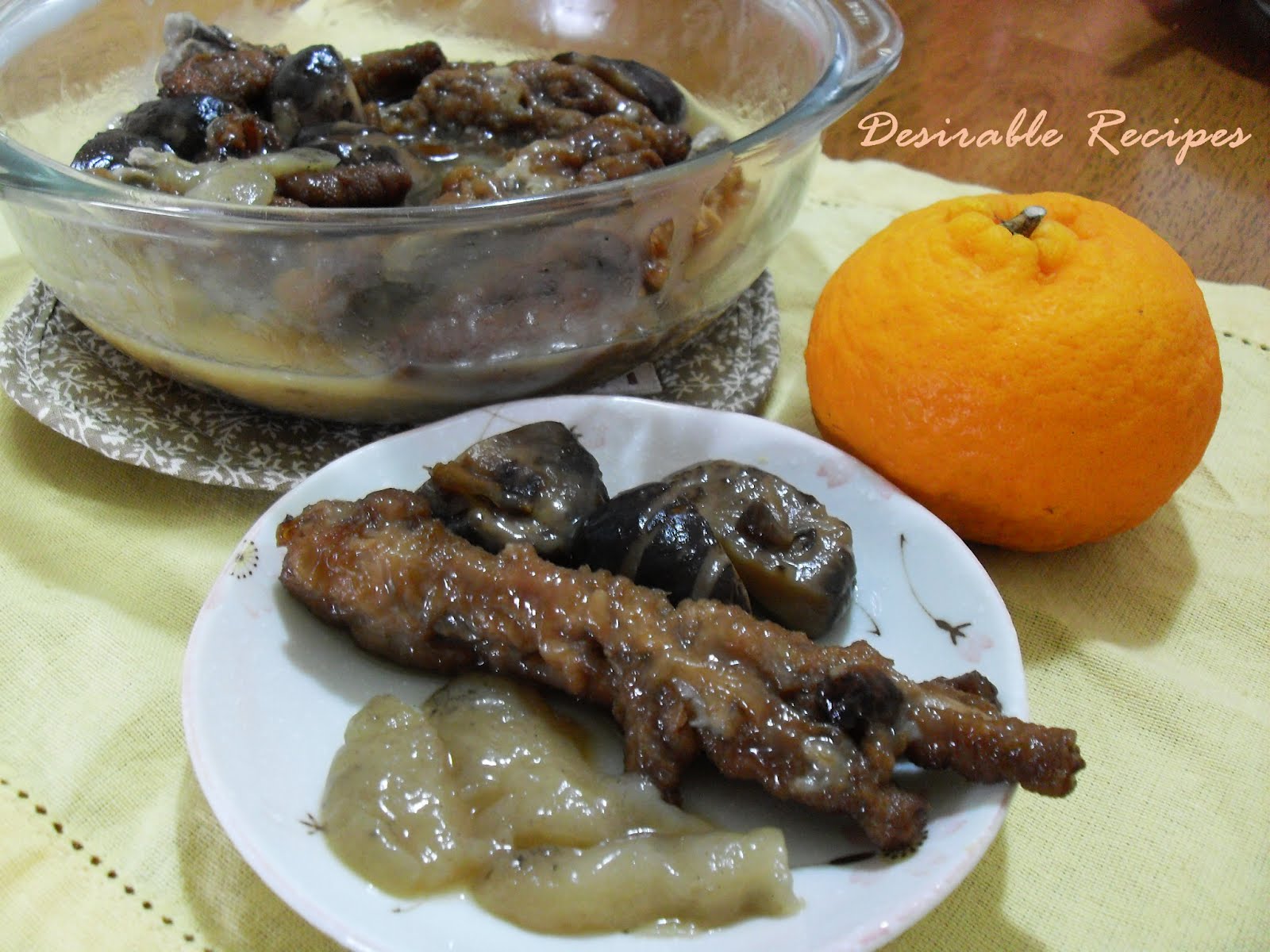 Braised Sea Cucumber, Mushrooms & Chicken Feet
