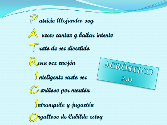 Mil bellezas distintas: Acróstico