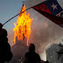 Vândalos queimam igrejas e realizam saques durante protestos no Chile