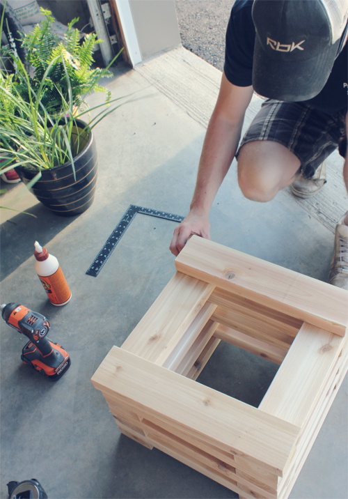 Cedar bench building planter2