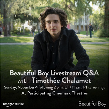 Live Q A With Timothee Chalamet On November 4th At Participating