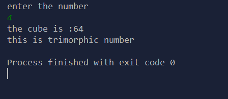Trimorphic Number in java