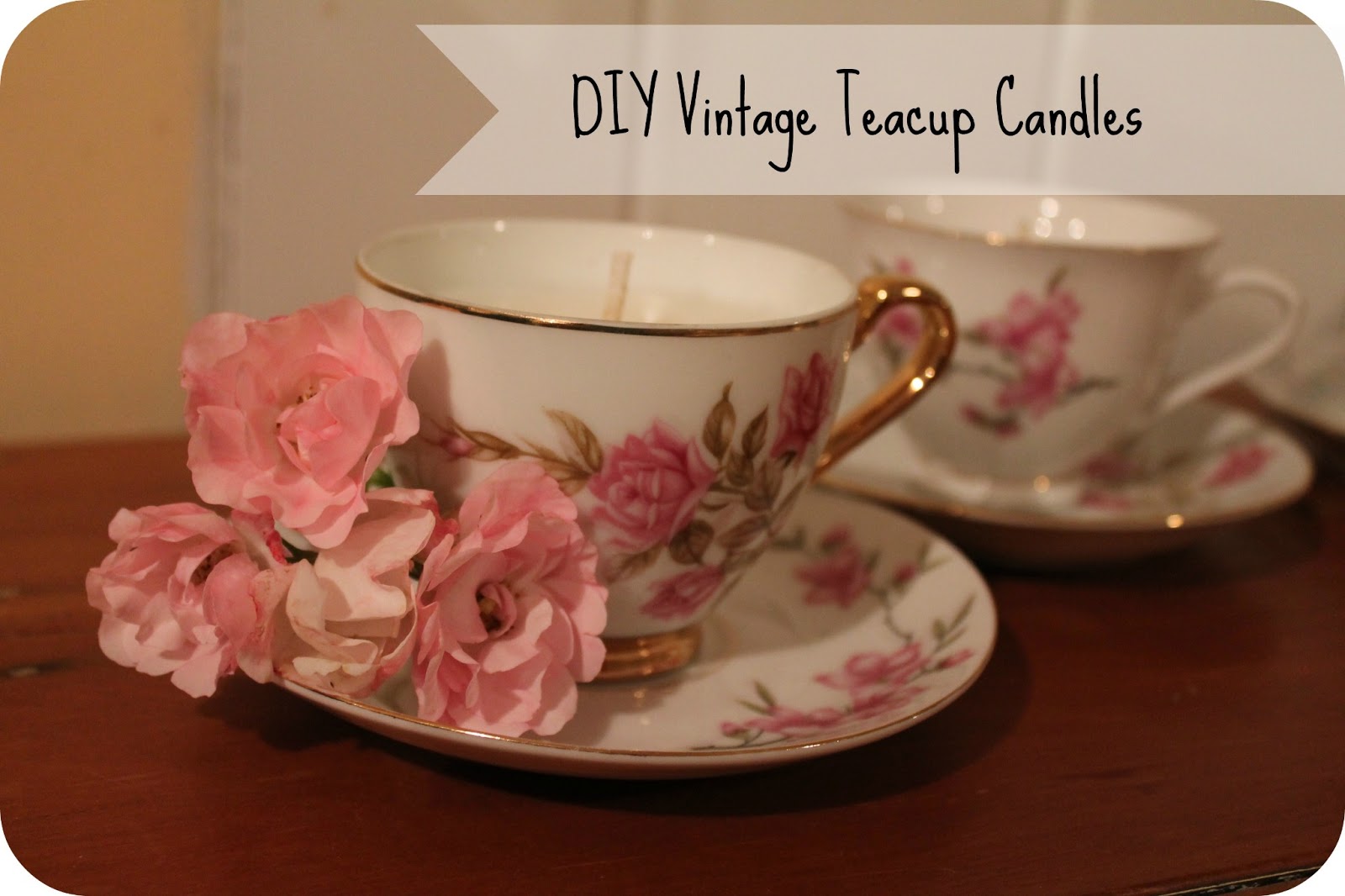The Cottage Diaries DIY Vintage Teacup Candles