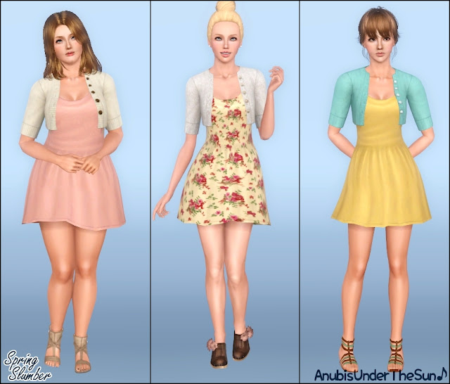 Anubis - Sims Stuff: Spring Slumber ~ Dress with cardigan for teen-to-adult