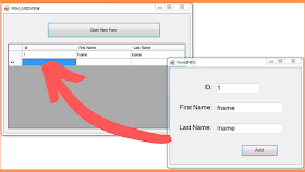 Add Row To Datagridview From Another Form Using C#