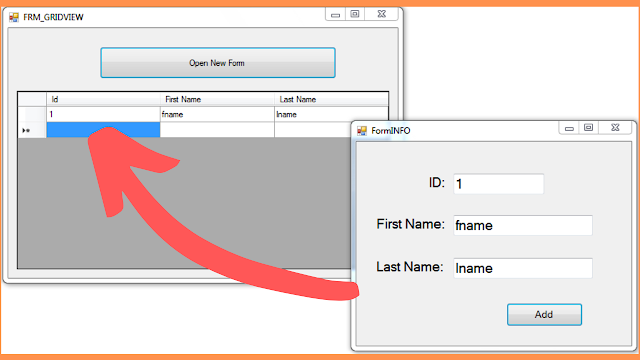 Add Row To Datagridview From Another Form Using C#