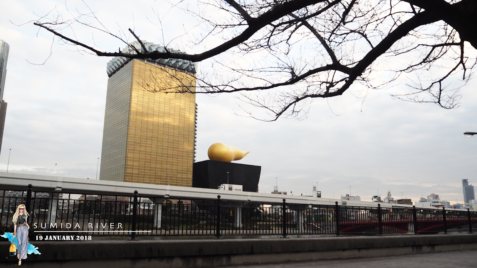 sumida river bentuk bangunan macam tahi di jeun