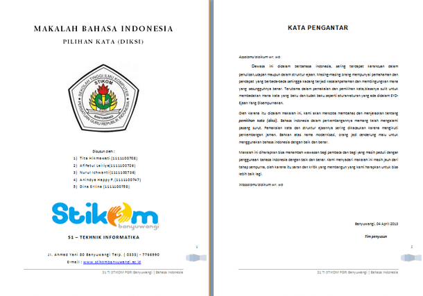 Makalah Bahasa Indonesia Tentang Diksi Atau Pilihan Kata