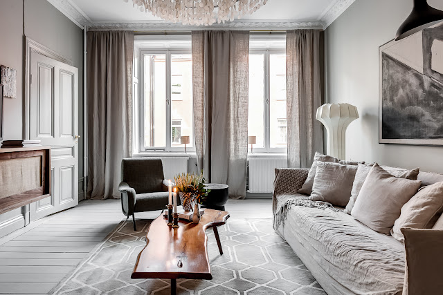 Surbrunnsgatan 4, Elegant Swedish apartment in neutral shades