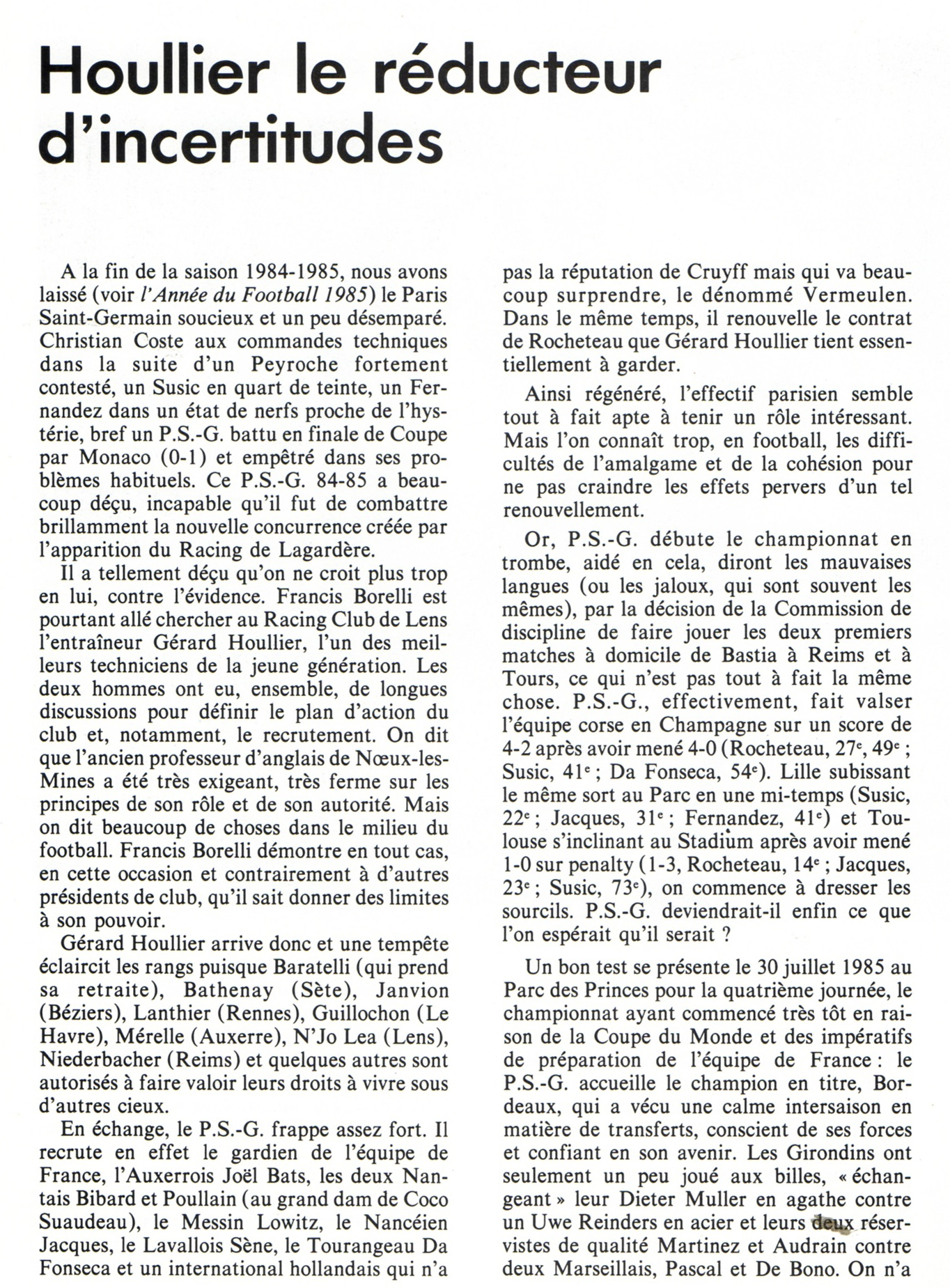 TWB22 Championnat de France 1985 1986 PSG Bordeaux