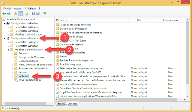 désactiver, empêcher, interdire, protéger, l'invite de commandes, cmd.exe, éditeur de stratégie de groupe locale, gpedit.msc, Windows 8, trucs et astuces, administration 