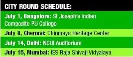 Times SuDoku Championship 2012 City Schedule