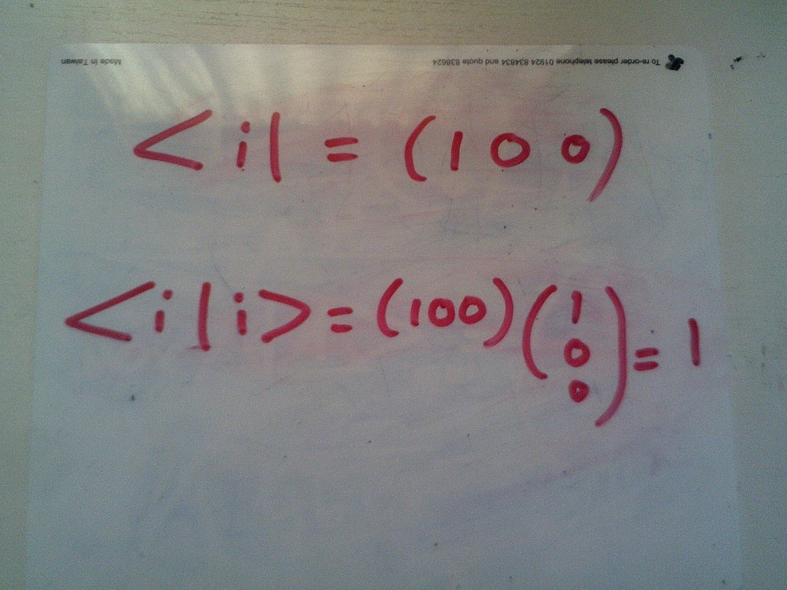 wigton physics Identity matrix in Dirac notation