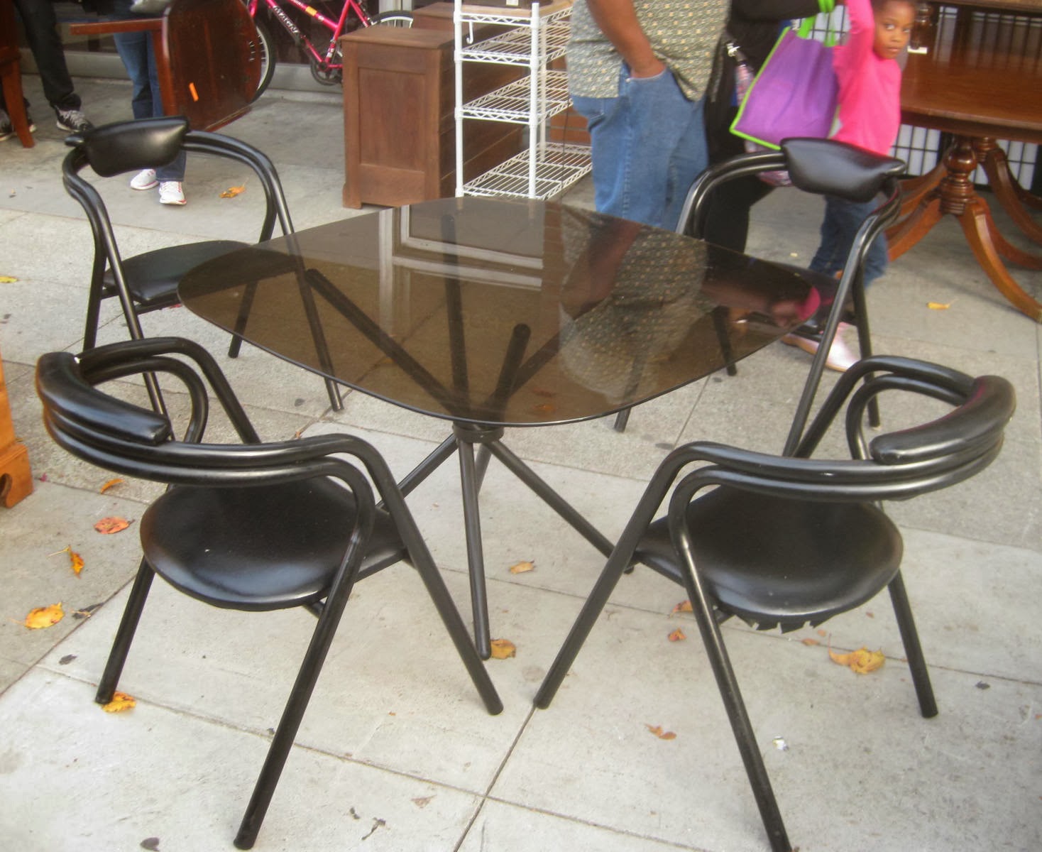 UHURU FURNITURE & COLLECTIBLES SOLD Smoked Glass Table and Chairs