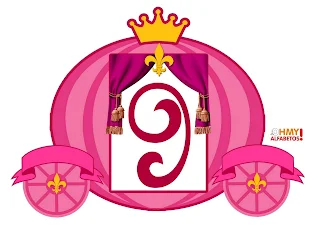 Abc in Princess Carriage. Letras en Carruaje de Princesa.