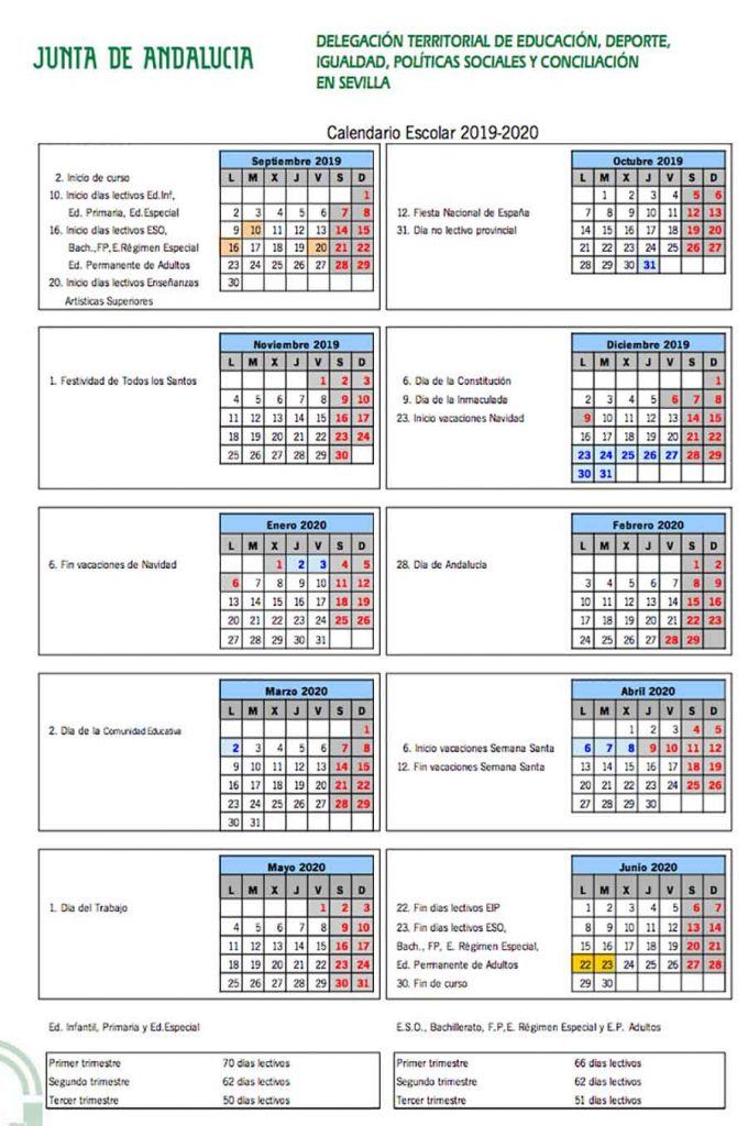 Ceip Zawiya Calendario Escolar 20192020