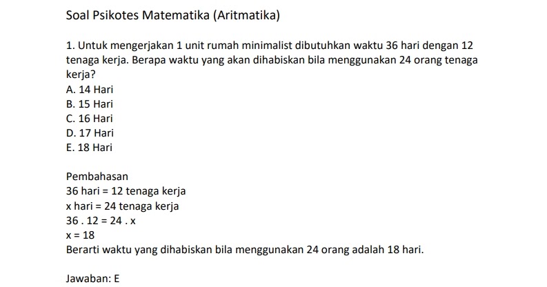 Soal Psikotes Cpns Pdf 2019 Psikotes Untuk Kamu
