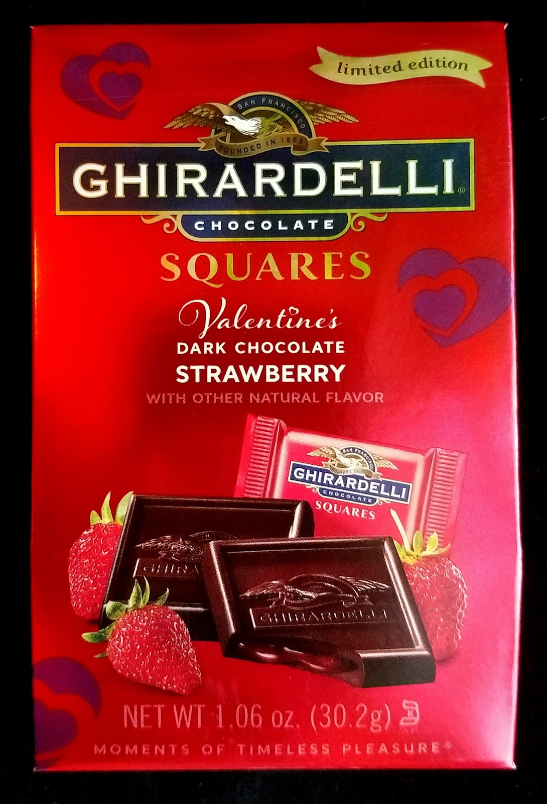 Obsessive Sweets Ghirardelli Valentines Dark Chocolate Strawberry Squares