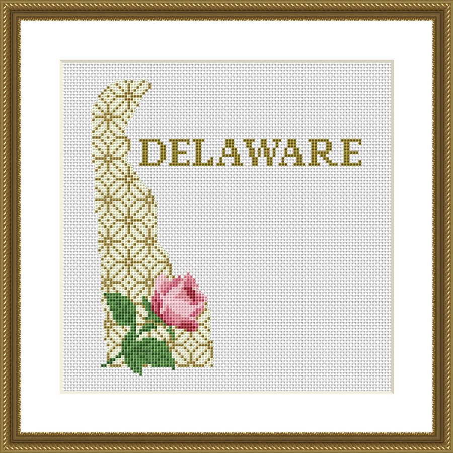 Tango Stitch easy cross stitch designs Delaware map cross stitch
