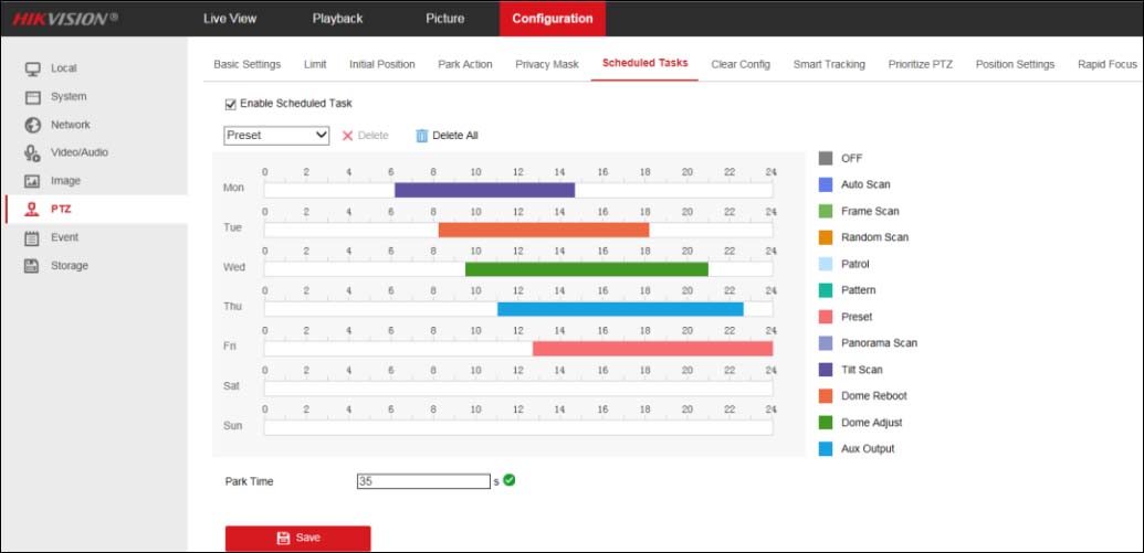 Hikvision PTZ function explained