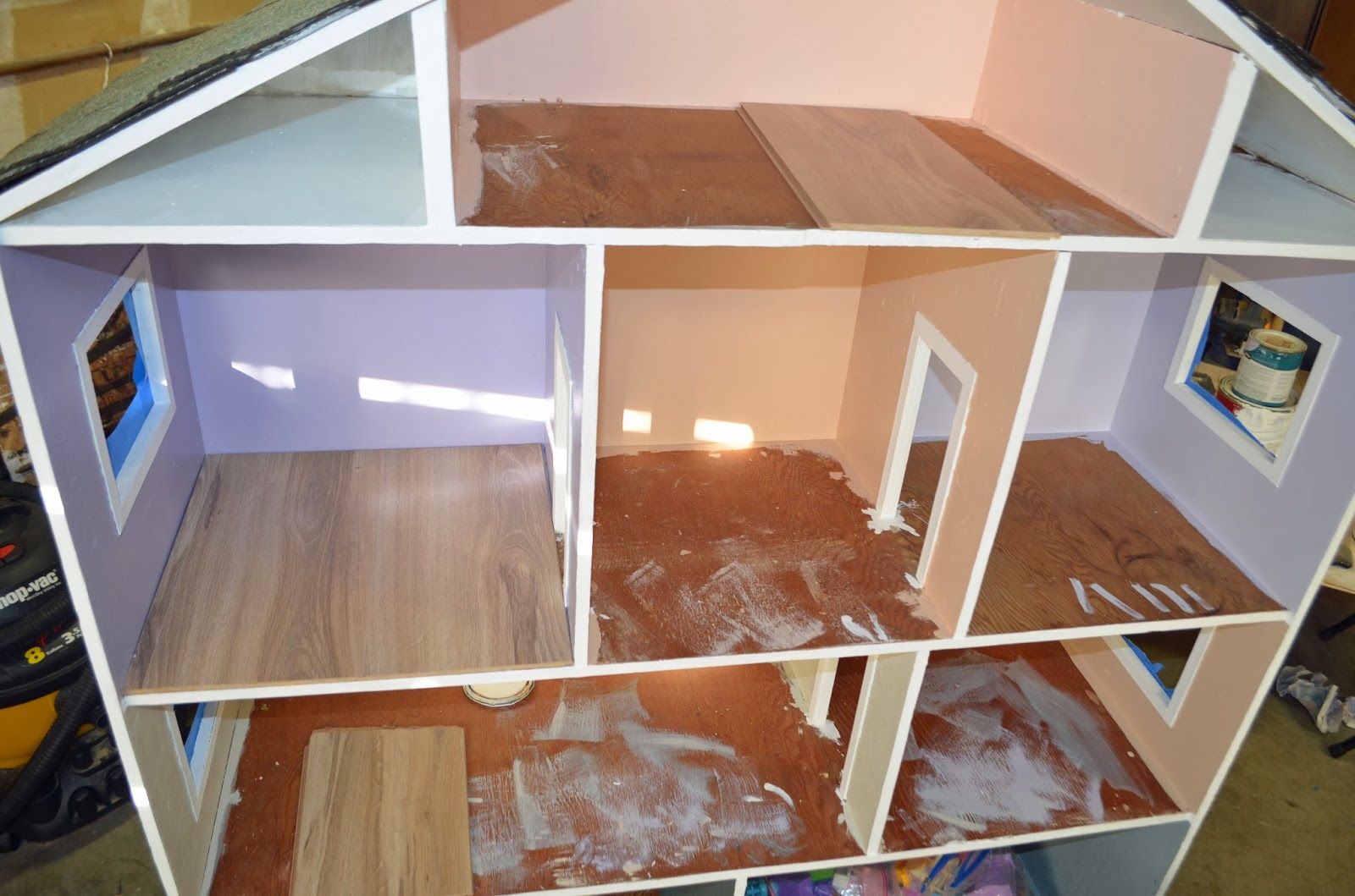 Pleasant Dreams Farm Dollhouse remodel almost complete.