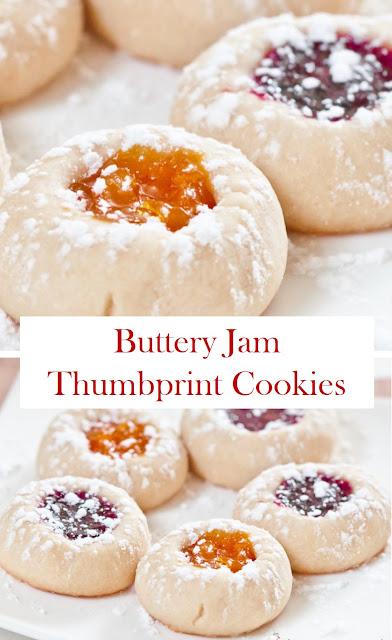 Buttery Jam Thumbprint Cookies
