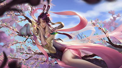 HD Wallpaper Fantasy Girl Cherry Blossom Tree