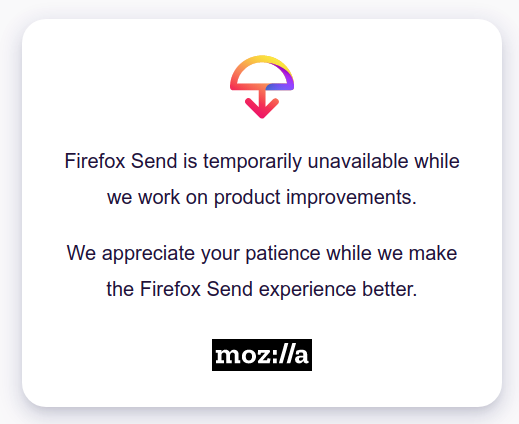 Mozilla sospende momentaneamente il servizio Firefox Send