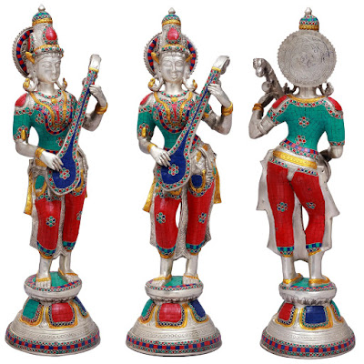 Devi Saraswati-Brass Sculptures