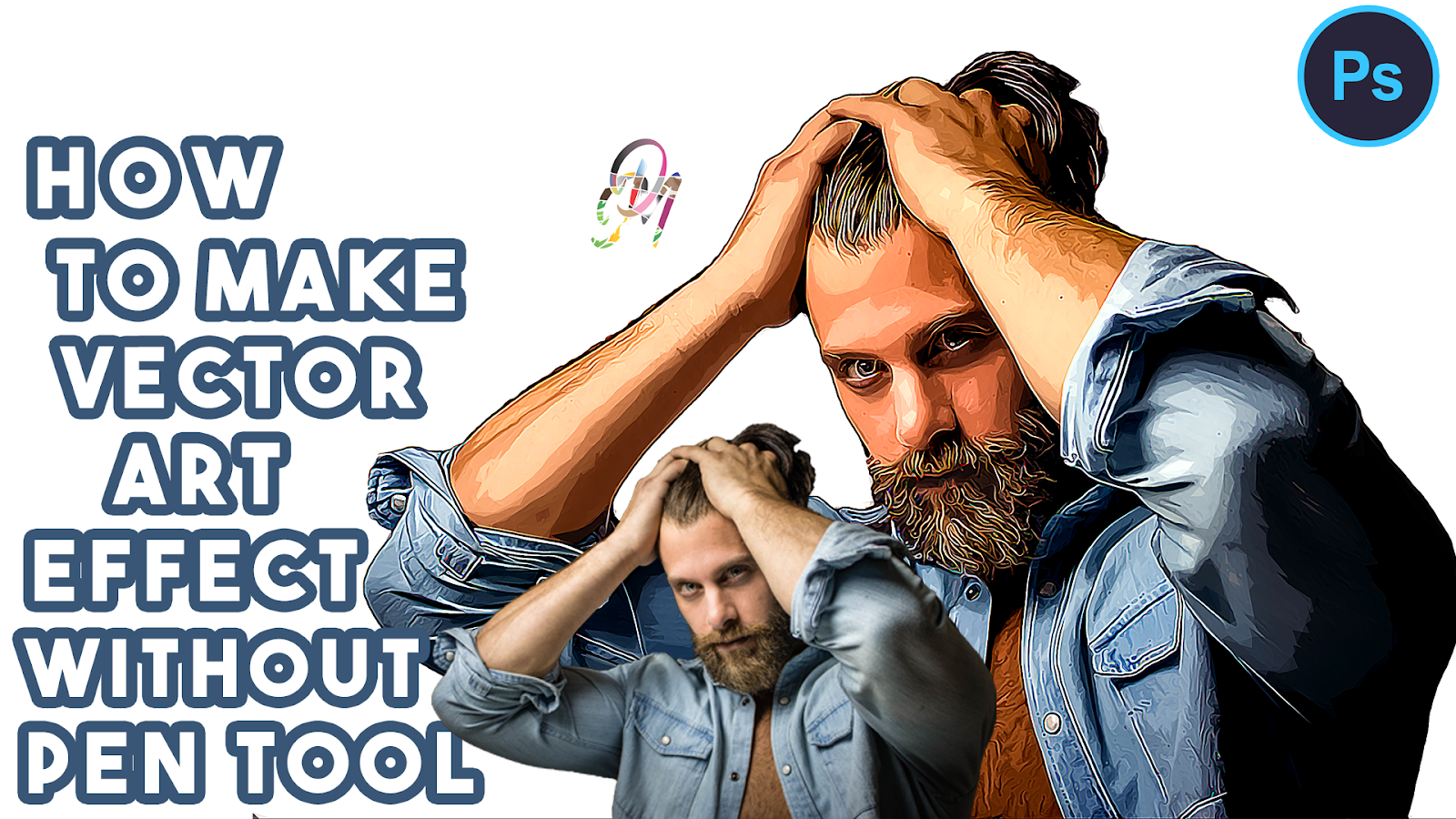 How to make vector art effect without pen tool tutorial